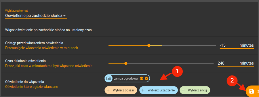 Ustawienie nazwy automatyzacji